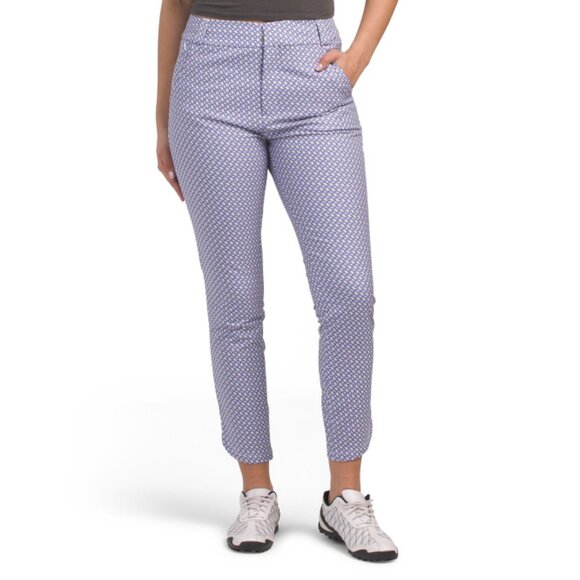 PETER MILLAR Orange Surge Links Printed Performance Ankle Pants